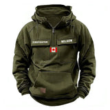 Personalized Canadian Flag UK Firefighter Custom Name American Retro Hooded Sweatshirt Printed QTKH241514
