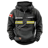 Personalized Canadian Firefighter Canada Flag American Retro Hooded Sweatshirt Printed QTKH241519