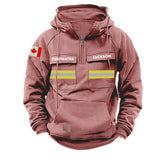 Personalized Canadian Firefighter Canada Flag American Retro Hooded Sweatshirt Printed QTKH241519