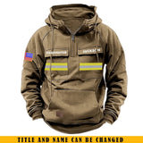 Personalized US Firefighter Canada Flag American Retro Hooded Sweatshirt Printed QTKH241519