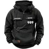 Personalized US Police Department Custom ID & Name Blue Line American Retro Hooded Sweatshirt Printed KVH241522