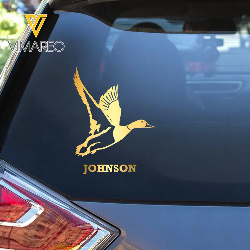 Personalized Duck Hunting Duck Flying Custom Name Decal Printed VQ241531