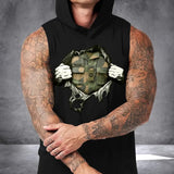 Personalized Norwegian Veteran Rank Camo Custom Name Sleeveless Men's Hooded Sweatshirt Printed KVH241532
