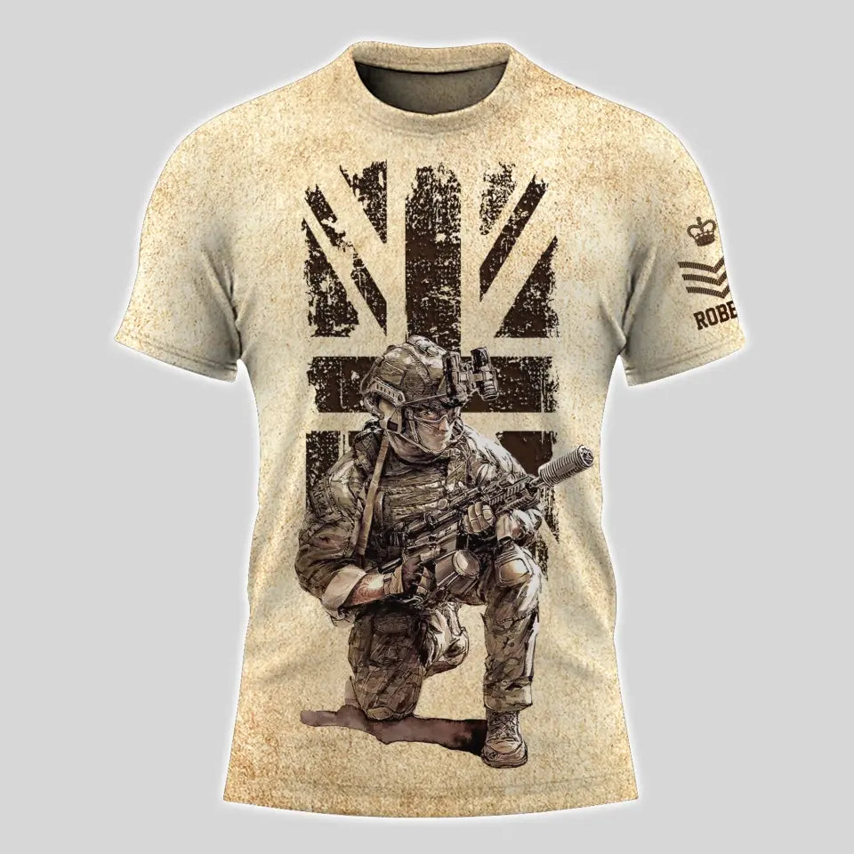 Personalized My Time In Uniform Is Over But Being A Veteran Never Ends UK Veteran T-shirt Printed AHVA241524