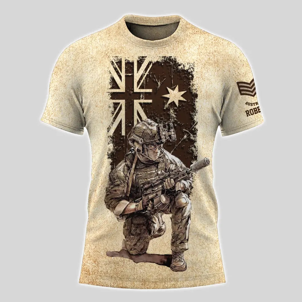 Personalized My Time In Uniform Is Over But Being A Veteran Never Ends Australian Veteran T-shirt Printed AHVA241524