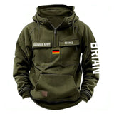 Personalized German Army Veteran Custom Name American Retro Hooded Sweatshirt Printed QTVA241542