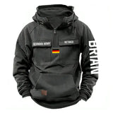 Personalized German Army Veteran Custom Name American Retro Hooded Sweatshirt Printed QTVA241542