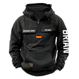 Personalized German Army Veteran Custom Name American Retro Hooded Sweatshirt Printed QTVA241542