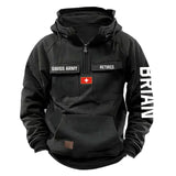 Personalized Swiss Army Veteran Custom Name American Retro Hooded Sweatshirt Printed QTVA241542