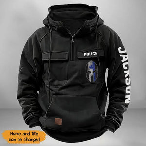 Personalized Spartan Helmet Canadian Police Custom Name American Retro Hooded Sweatshirt Printed QTKH241544