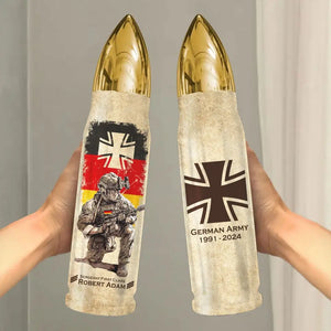 Personalized German Army Veteran Custom Rank & Name Bullet Tumbler Printed AHVA241537