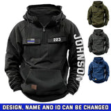 Personalized US Police Flag Custom Name & ID American Retro Hooded Sweatshirt Printed QTKH241553