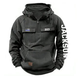 Personalized US Police Flag Custom Name & ID American Retro Hooded Sweatshirt Printed QTKH241553
