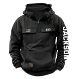 Personalized US Police Flag Custom Name & ID American Retro Hooded Sweatshirt Printed QTKH241553