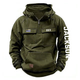 Personalized US Police Flag Custom Name & ID American Retro Hooded Sweatshirt Printed QTKH241553