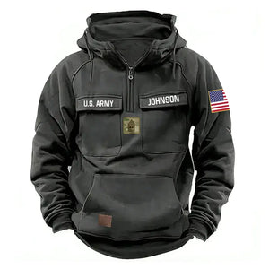 Personalized US Army Veteran Rank Camo & Name
American Retro Hooded Sweatshirt Printed QTVA241572