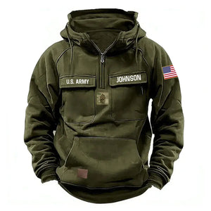 Personalized US Army Veteran Rank Camo & Name
American Retro Hooded Sweatshirt Printed QTVA241572