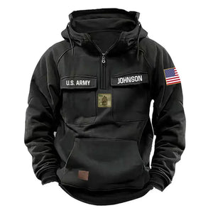 Personalized US Army Veteran Rank Camo & Name
American Retro Hooded Sweatshirt Printed QTVA241572