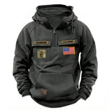 Personalized US Army Veteran Rank Camo & Name American Retro Hooded Sweatshirt Printed QTKH241581