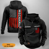 Personalized US Mechanic US Flag American Retro Hooded Sweatshirt Printed KVH241585