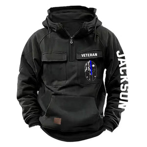Personalized Australian Veteran Starpan Helmet & Name American Retro Hooded Sweatshirt Printed QTKH241589