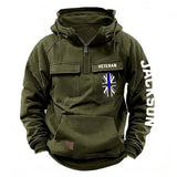 Personalized UK Veteran Starpan Helmet & Name American Retro Hooded Sweatshirt Printed QTKH241589
