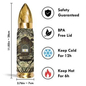Personalized Austrian Veteran Rank Camo Custom Name Bullet Tumbler Printed VA241591