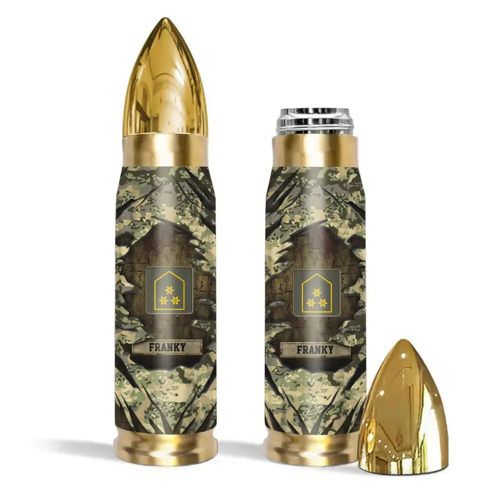 Personalized Austrian Veteran Rank Camo Custom Name Bullet Tumbler Printed VA241591
