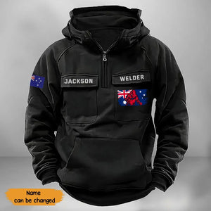 Personalized Australian Welder Australia Flag American Retro Hooded Sweatshirt Printed KVH241601