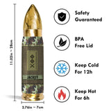 Personalized Irish Veteran Rank Camo Custom Name Bullet Tumbler Printed VA241591