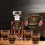 Personalized UK Army Been There Done That & Darm Proud Of It UK Veteran Rank Gold Decanter Set With Glasses Printed AHVA251595