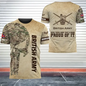 Personalized Punisher Camo UK Veteran British Army Been There Done That & Damn Proud Of It 3D T-shirt Printed AHVQ241588