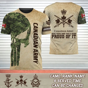 Personalized Punisher Camo Canadian Army Been There Done That & Damn Proud Of It 3D T-shirt Printed AHVQ241588