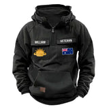 Personalized Australian Veteran Logo Australia Flag Custom Name American Retro Hooded Sweatshirt Printed QTVA241596