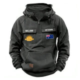 Personalized Australian Veteran Logo Australia Flag Custom Name American Retro Hooded Sweatshirt Printed QTVA241596