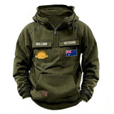Personalized Australian Veteran Logo Australia Flag Custom Name American Retro Hooded Sweatshirt Printed QTVA241596
