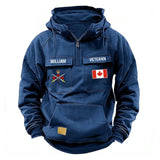 Personalized Canadian Veteran Logo Australia Flag Custom Name American Retro Hooded Sweatshirt Printed QTVA241596