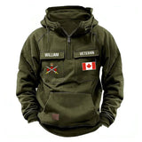 Personalized Canadian Veteran Logo Australia Flag Custom Name American Retro Hooded Sweatshirt Printed QTVA241596