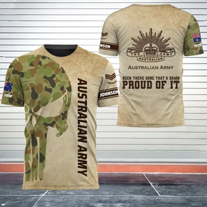 Personalized Punisher Camo Australian Army Been There Done That & Damn Proud Of It 3D T-shirt Printed AHVQ241588