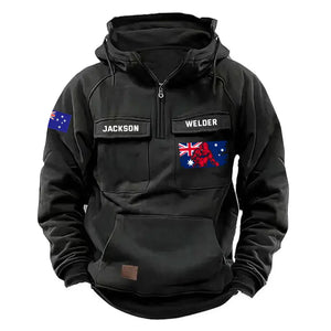 Personalized Australian Welder Australia Flag American Retro Hooded Sweatshirt Printed KVH241601