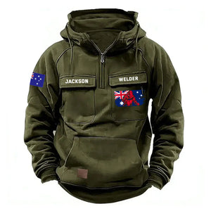 Personalized Australian Welder Australia Flag American Retro Hooded Sweatshirt Printed KVH241601