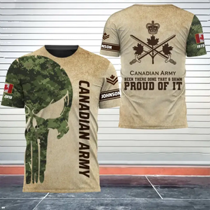 Personalized Punisher Camo Canadian Army Been There Done That & Damn Proud Of It 3D T-shirt Printed AHVQ241588
