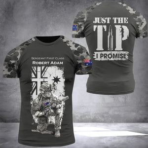 Personalized Australian Veteran Camo Just The Tip I Promise 3D T-shirt Printed VQ241598