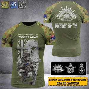 Personalized Australian Veteran Been There Done That & Damn Proud Of It 3D T-shirt Printed VQ241606