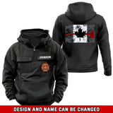 Personalized Canadian Firefighter Logo Canadian Firefighter Flag American Retro Hooded Sweatshirt Printed VQ241610