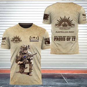 Personalized Australian Army Been There Done That & Damn Proud Of It Australian Veteran Custom Rank & Name 3D T-shirt Printed AHVQ241614