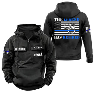Personalized The Legend Has Retired US Police Department American Retro Hooded Sweatshirt Printed VQ241616