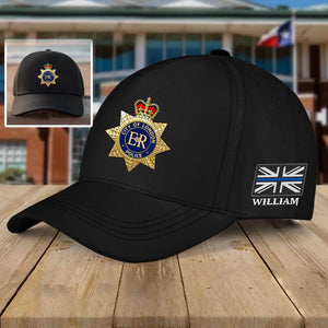 Personalized UK Police Branch Logo & Name Black Cap Printed QTVQ241620