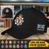 Personalized UK Police Branch Logo & Name Black Cap Printed QTVQ241620