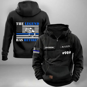 Personalized The Legend Has Retired US Police Department American Retro Hooded Sweatshirt Printed VQ241616